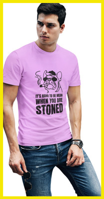 Streetfluencer Printed Men Round Neck Purple T-Shirt