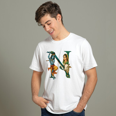 Binayak Graphic Print Men Round Neck White T-Shirt