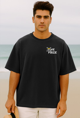 Manico Printed Men Round Neck Black T-Shirt