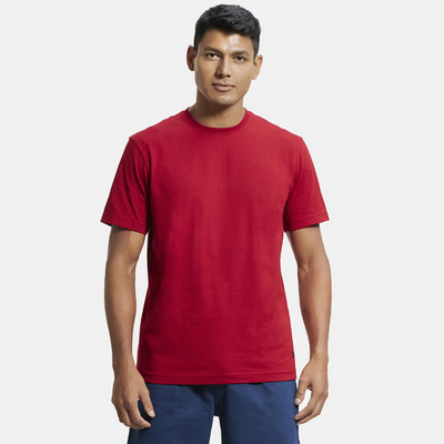 JOCKEY Solid Men Round Neck Red T-Shirt