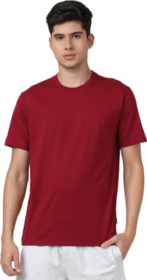 FCUK Solid Men Crew Neck Red T-Shirt