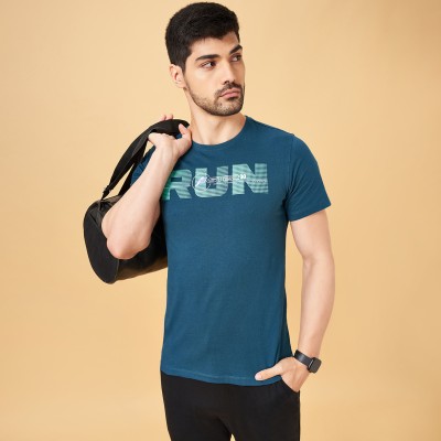 Ajile By Pantaloons Solid Men Round Neck Green T-Shirt