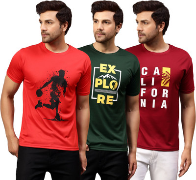 Garmin Printed Men Round Neck Multicolor T-Shirt