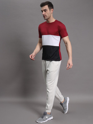 InkTees Solid Men Round Neck Maroon T-Shirt