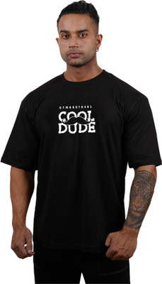GYMBROTHERS Printed Men Round Neck Black T-Shirt