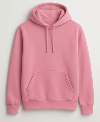 Teestranzify Solid Men Hooded Neck Reversible Pink T-Shirt