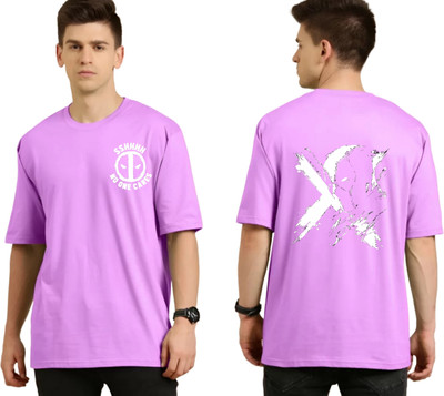 Be Crazyy Printed Men Round Neck Purple T-Shirt