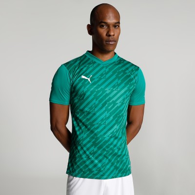 PUMA Solid Men V Neck Green T-Shirt