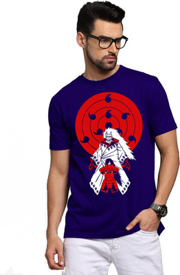 BROTEES Printed, Typography Men Round Neck Blue T-Shirt