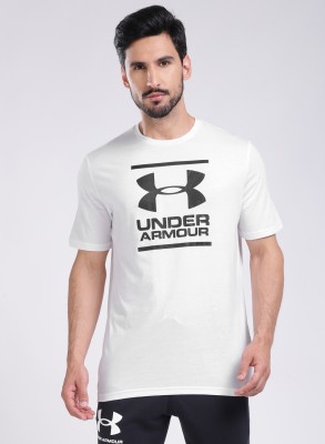 UNDER ARMOUR Printed Men Crew Neck White T-Shirt