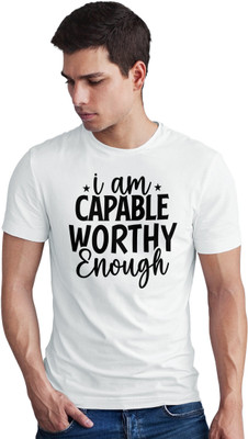 Seek Buy Love Printed Men Round Neck White T-Shirt