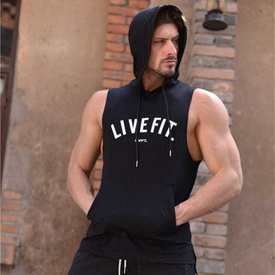 Cliffix Printed Men Hooded Neck Black T-Shirt