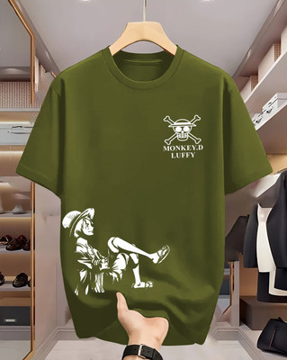 Beaumen Printed Men Round Neck Dark Green T-Shirt
