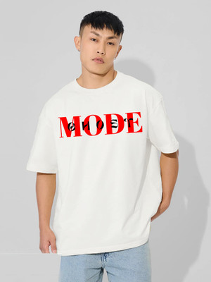 t-hustler Graphic Print, Typography Men Round Neck White T-Shirt