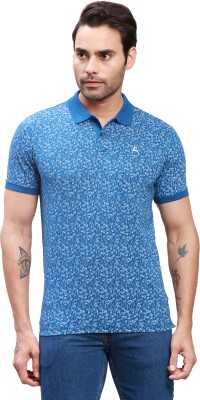 PARX Printed Men Polo Neck Blue T-Shirt