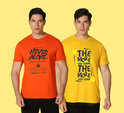 WOOSTRO Typography Men Round Neck Multicolor T-Shirt