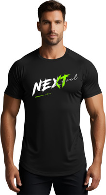 3colors Printed Men Round Neck Black T-Shirt