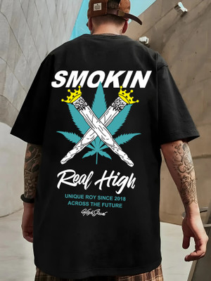 HouseOfCommon Graphic Print Men Round Neck Black T-Shirt