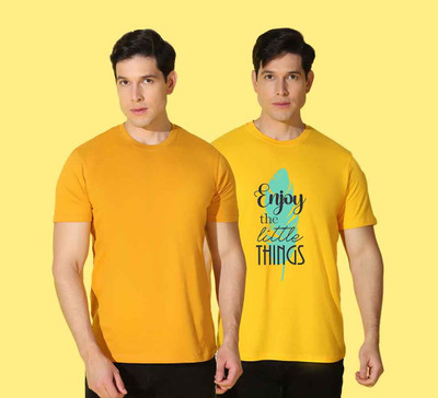 WOOSTRO Typography, Solid Men Round Neck Multicolor T-Shirt