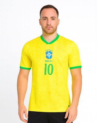 BUGOAT Printed Men V Neck Yellow T-Shirt