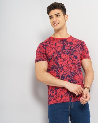 The Indian Garage Co. Printed Men Round Neck Red T-Shirt