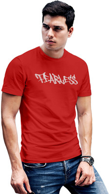 Fighterhero Printed Men Round Neck Red T-Shirt