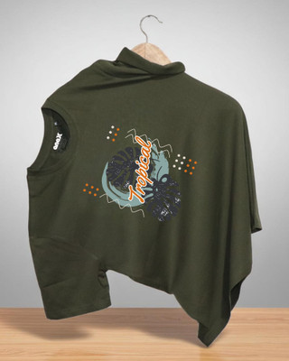 DRIPTHREAD Printed Men Crew Neck Dark Green T-Shirt