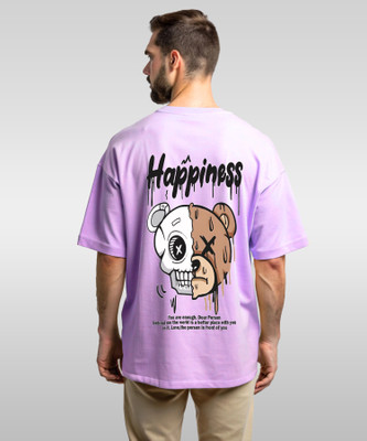 METRONAUT Printed Men Round Neck Purple T-Shirt
