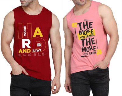 Restore Printed Men Scoop Neck Maroon, Pink, Multicolor T-Shirt