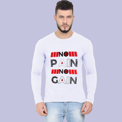 Binayak Typography Men Round Neck White T-Shirt