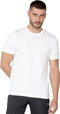 FDN Solid Men Round Neck White T-Shirt