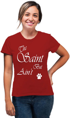SmarTee Street Printed Women Round Neck Red T-Shirt