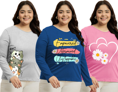 Elite soul Printed Women Round Neck Multicolor T-Shirt