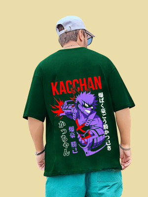 Kasendra Printed Men Round Neck Green T-Shirt