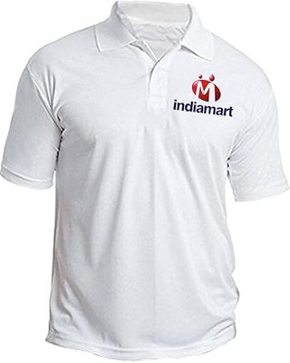 PrintHolic Solid Men Polo Neck White T-Shirt