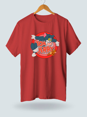 JP Creation Printed, Typography Men Round Neck Red T-Shirt