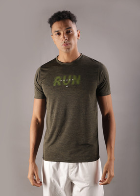 Force NXT Printed Men Round Neck Green T-Shirt
