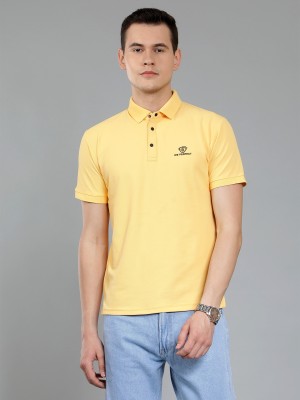 RC KCT Solid Men Polo Neck Yellow T-Shirt