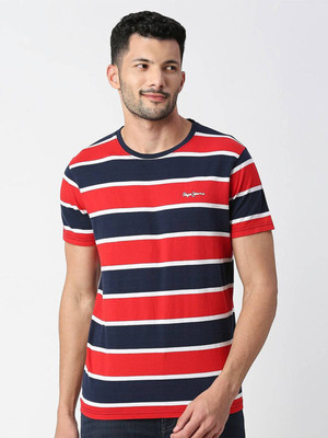 Pepe Jeans Striped Men Round Neck Multicolor T-Shirt