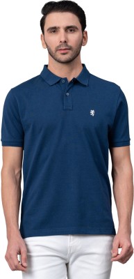 RED TAPE Solid Men Polo Neck Blue T-Shirt