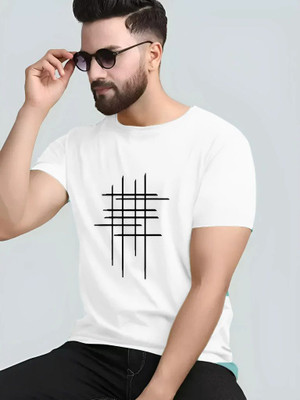 Pavis Printed Men Round Neck White T-Shirt