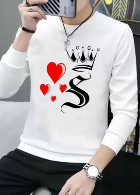 RB Fashion Printed Men Round Neck White T-Shirt