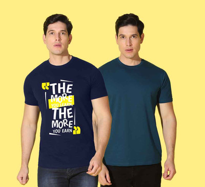 WOOSTRO Printed Men Round Neck Multicolor T-Shirt