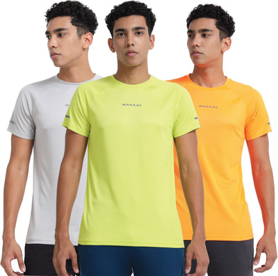 MANAAC Solid Men Round Neck Reversible Multicolor T-Shirt