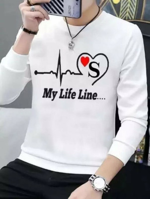 Fabitto Printed, Typography Men Round Neck White T-Shirt