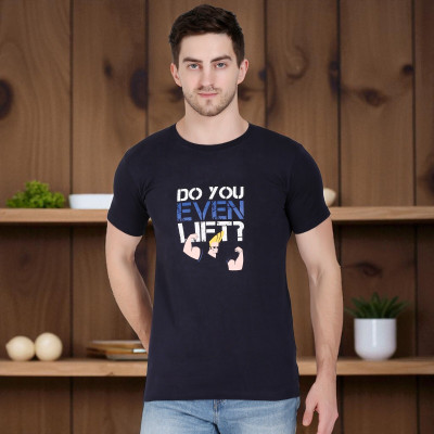 Faricon Trend Solid Men Round Neck Black T-Shirt