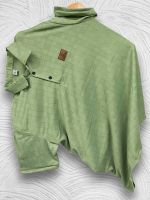 Nat Jastica Self Design Men Polo Neck Light Green T-Shirt
