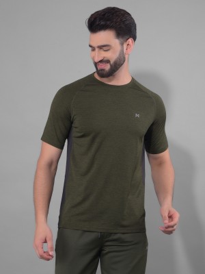Force NXT Solid Men Round Neck Green T-Shirt
