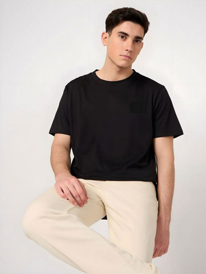 SZN Graphic Print Men Round Neck Black T-Shirt