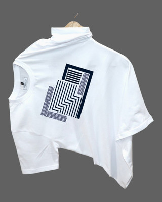 Velvawear Graphic Print Men Round Neck White T-Shirt